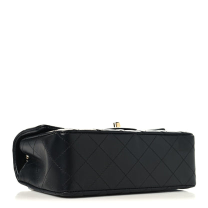 Lambskin Quilted Mini Rectangular Flap Black