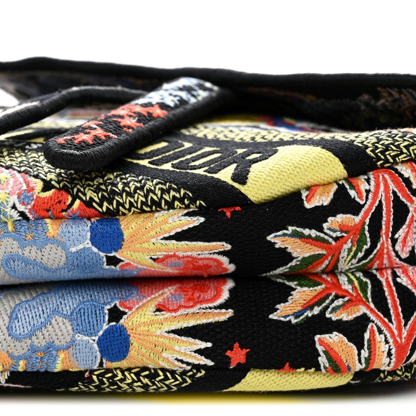 Canvas Embroidered Zodiac Fantastico Saddle Bag Black Multicolor