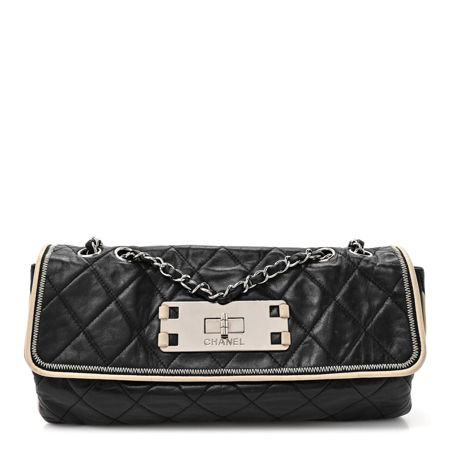 Lambskin East West Mademoiselle Flap Black