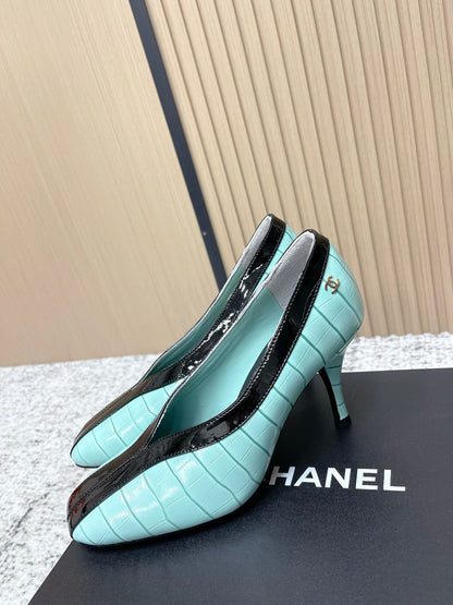 Chanel 26 Closed-Toe Slingback Mint Green in Cowhide 591408