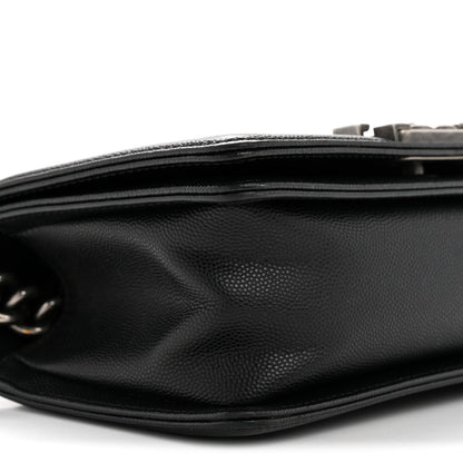 Caviar Quilted Small Boy Flap Black