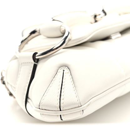 Nappa Vertical Matelasse Small Maxi Horsebit Chain Shoulder Bag Great White