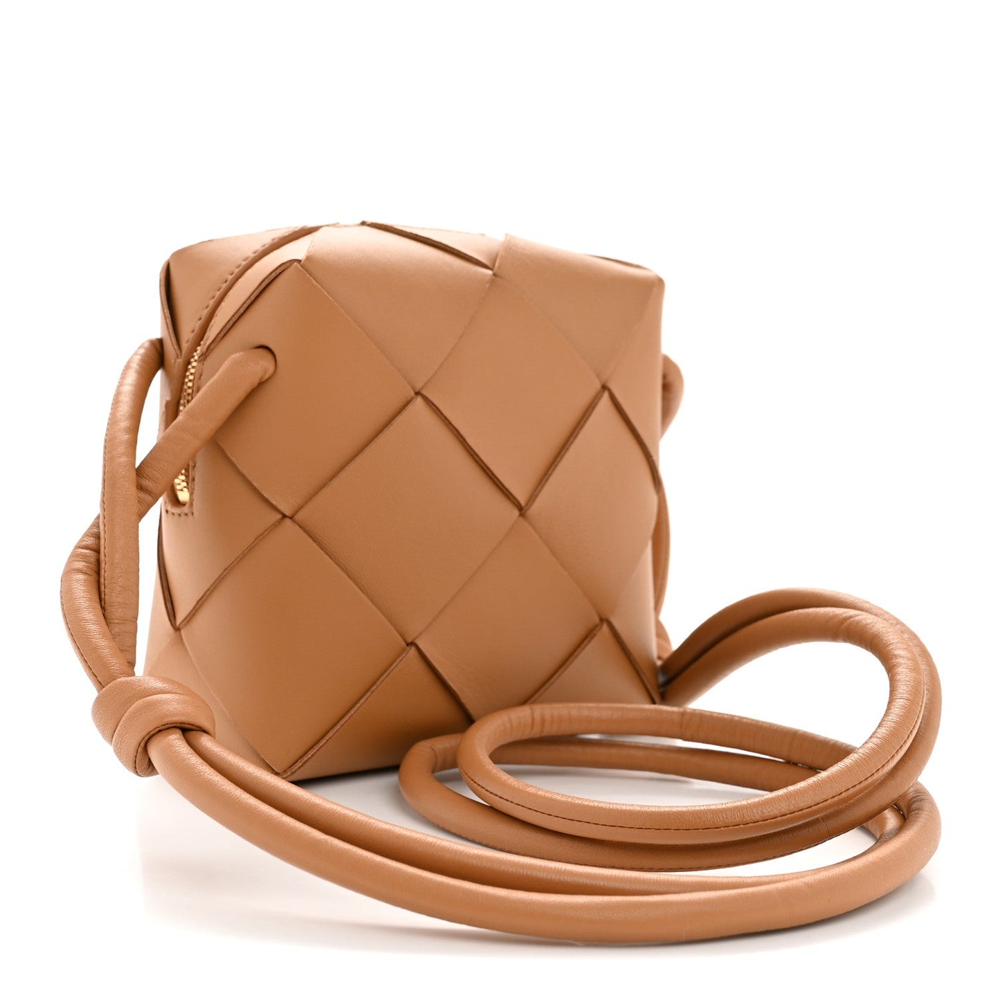 Lambskin Maxi Intrecciato Mini Cassette Camera Bag Acorn