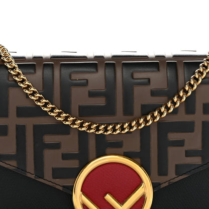 Vitello Cruise F is Fendi Bi-Color FF 1974 Embossed Medium Envelope Wallet On Chain Black Maya
