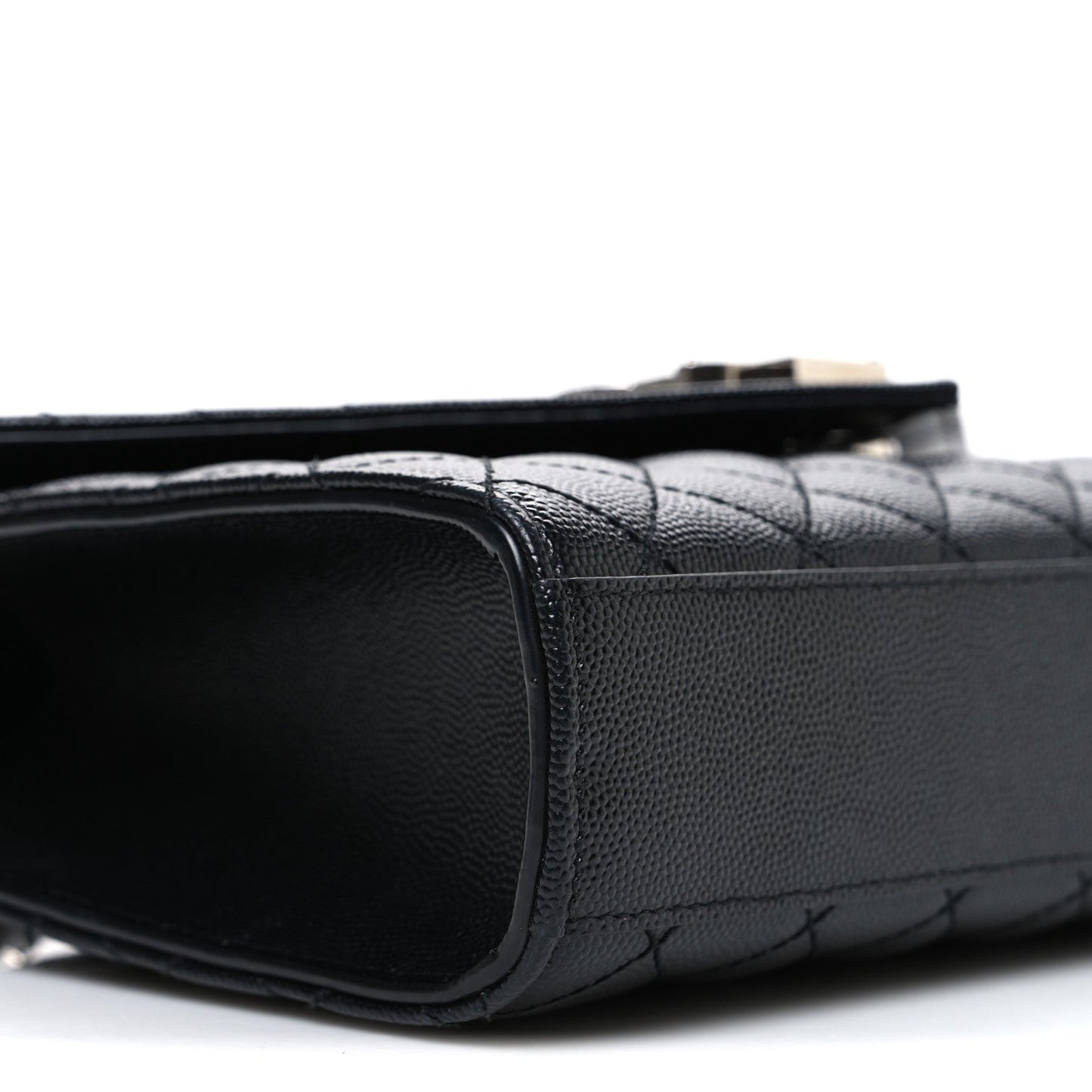 Grain De Poudre Textured Mixed Matelasse Triquilt Medium Monogram Satchel Black