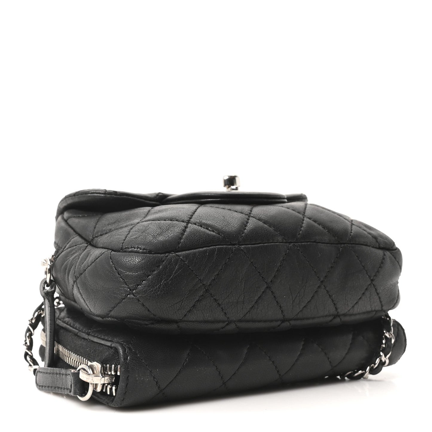 Lambskin Stitched New Mini Flap Black
