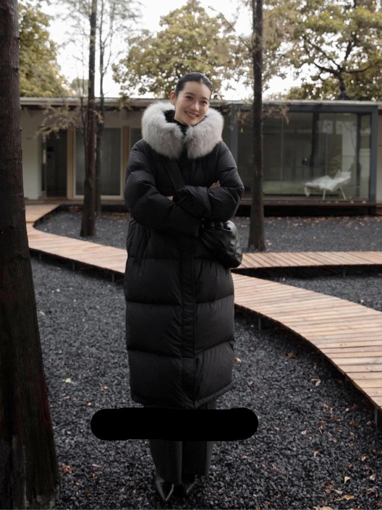 MAX MARA 25S LONG DOWN COAT WITH FOX FUR COLLAR 176