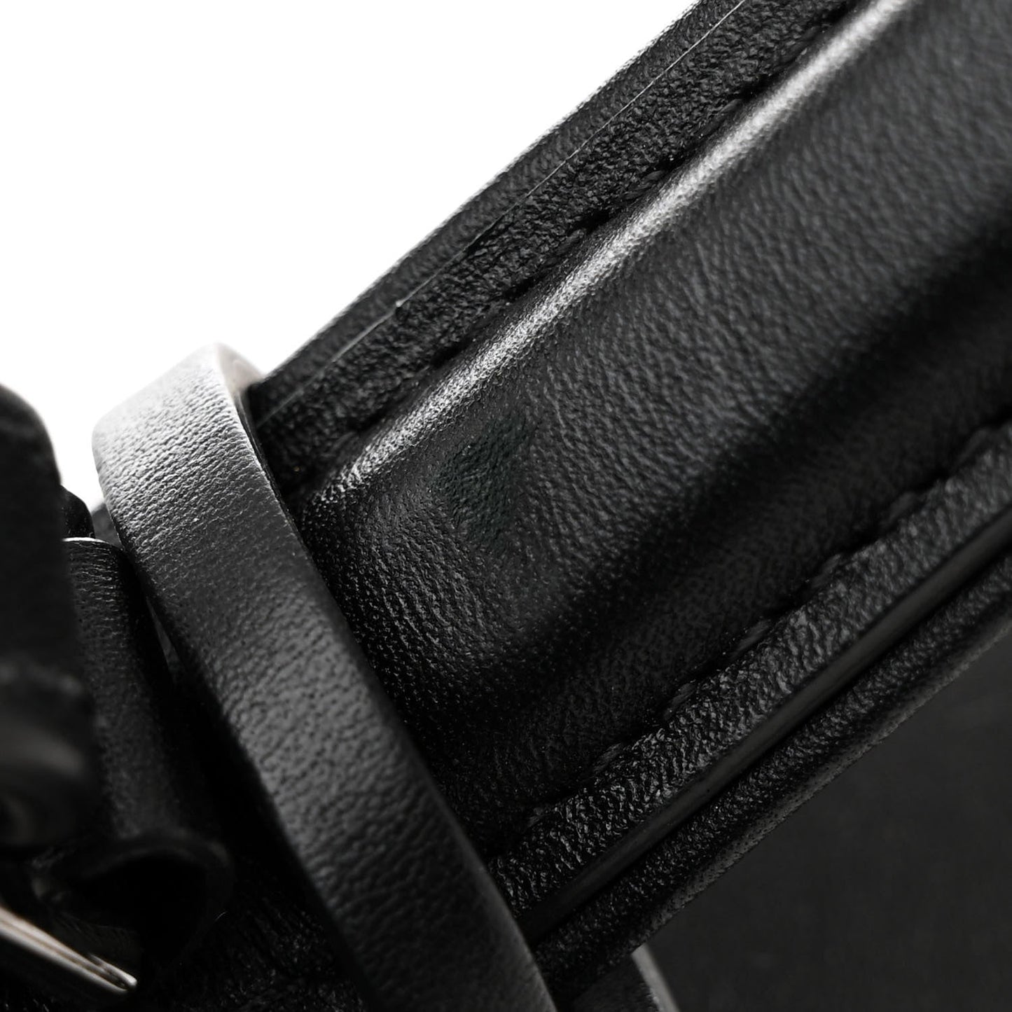Calfskin Patent Calfskin GM Tempete Satchel Black White