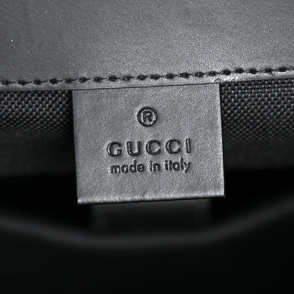 Soft GG Supreme Monogram Calfskin Web Double Buckle Backpack Black