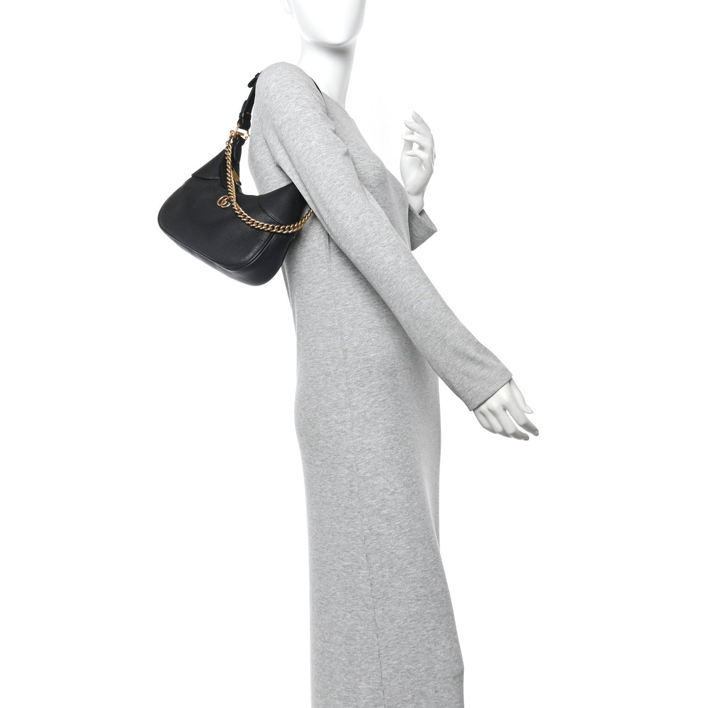 Goatskin Small Aphrodite Shoulder Bag Black