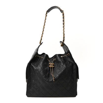 Caviar Quilted Medium Chanel 25 Handbag Black