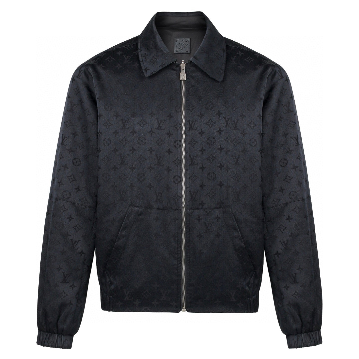 LV 1v Checkered Leather Collar Reversible Waist-cinching Jacket 494280