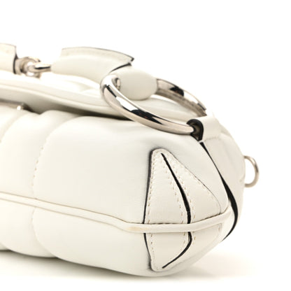 Nappa Vertical Matelasse Small Maxi Horsebit Chain Shoulder Bag Great White
