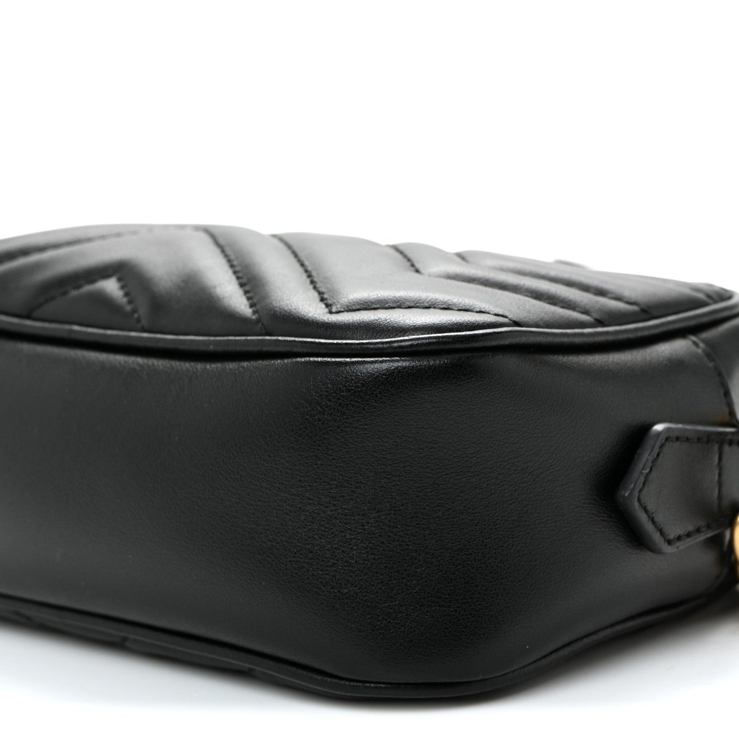 Calfskin Matelasse Mini GG Marmont Chain Shoulder Bag Black