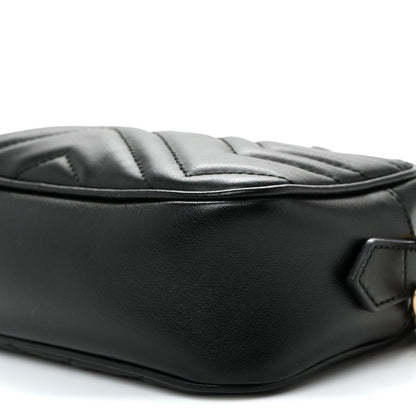Calfskin Matelasse Mini GG Marmont Chain Shoulder Bag Black