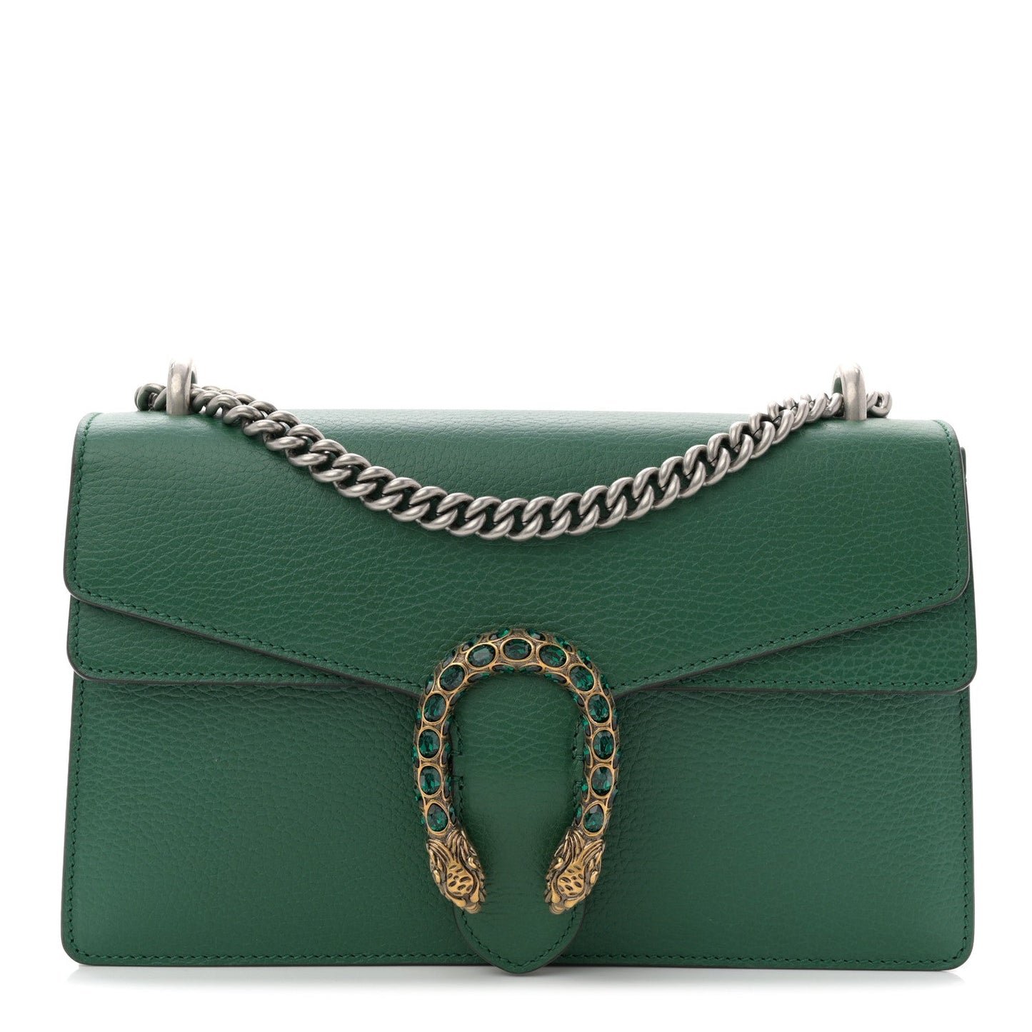 Pebbled Calfskin Small Dionysus Shoulder Bag Emerald