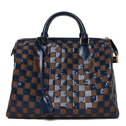 Damier Paillettes Speedy 30 Blue