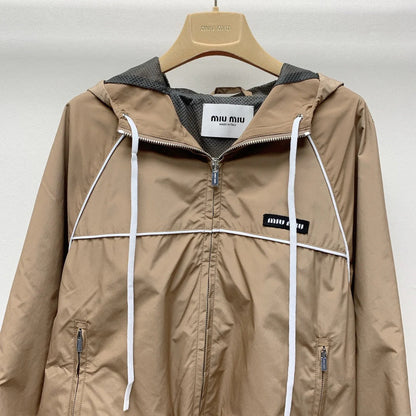MIUMIU ZIP-UP HOODED JACKET 25S 268032
