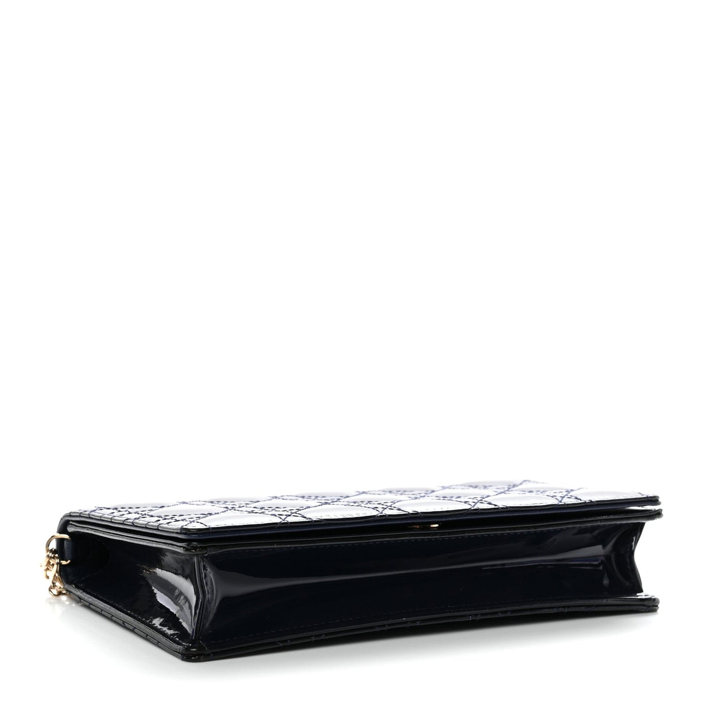 Patent Cannage Lady Dior Clutch Blue