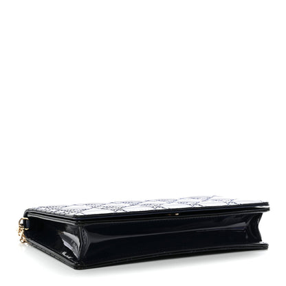 Patent Cannage Lady Dior Clutch Blue