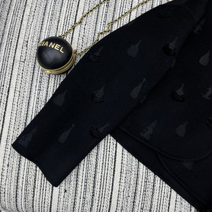 HM 25FW Hooded Double-faced Black Cashmere Short Coat