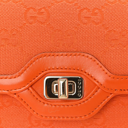 GG Monogram Textured Dollar Calfskin Small Luce Shoulder Bag Orange