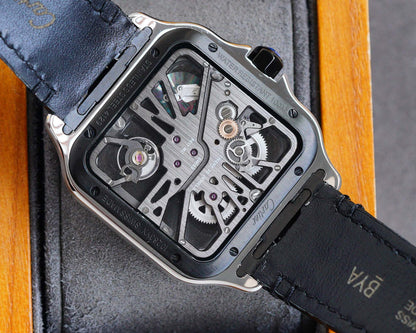 SANTOS BLACK BEZEL SKELETON
