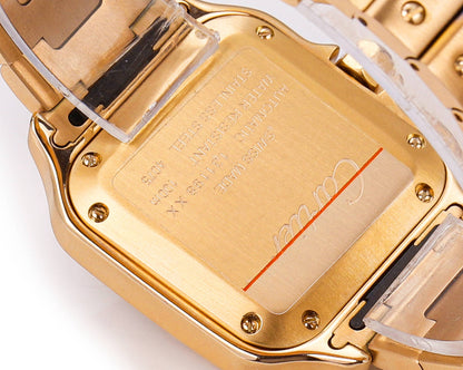 SANTOS LADY 35.1MM GOLD CASE GOLD DIAL