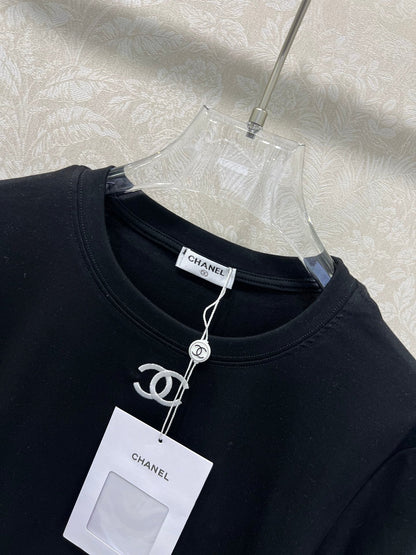CC 25 Long-Sleeved Base Top Black Cotton