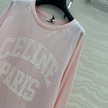 CE Rotating Arch Long-Sleeved T-shirt Pink Cotton
