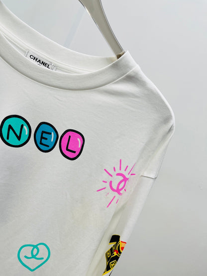 CC 25 Graffiti Print Long-Sleeve Loose Fit Cotton