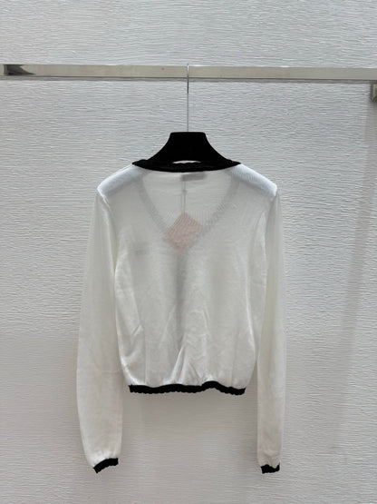Miumiu Contrast Color Simple Knit Wool Suspender Two-Piece Set