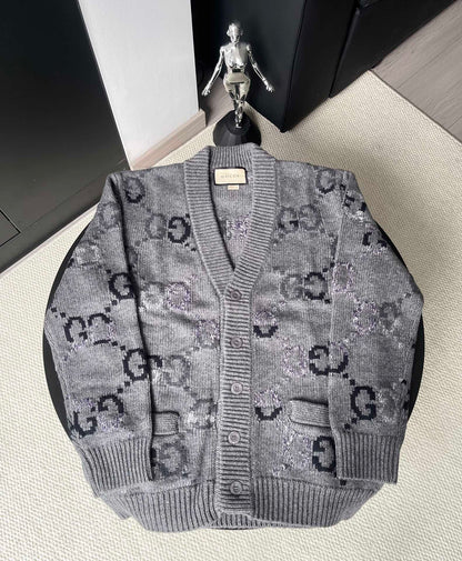 Gucci 25FW Double G Gradient All-Over Print Knit Cardigan 109548