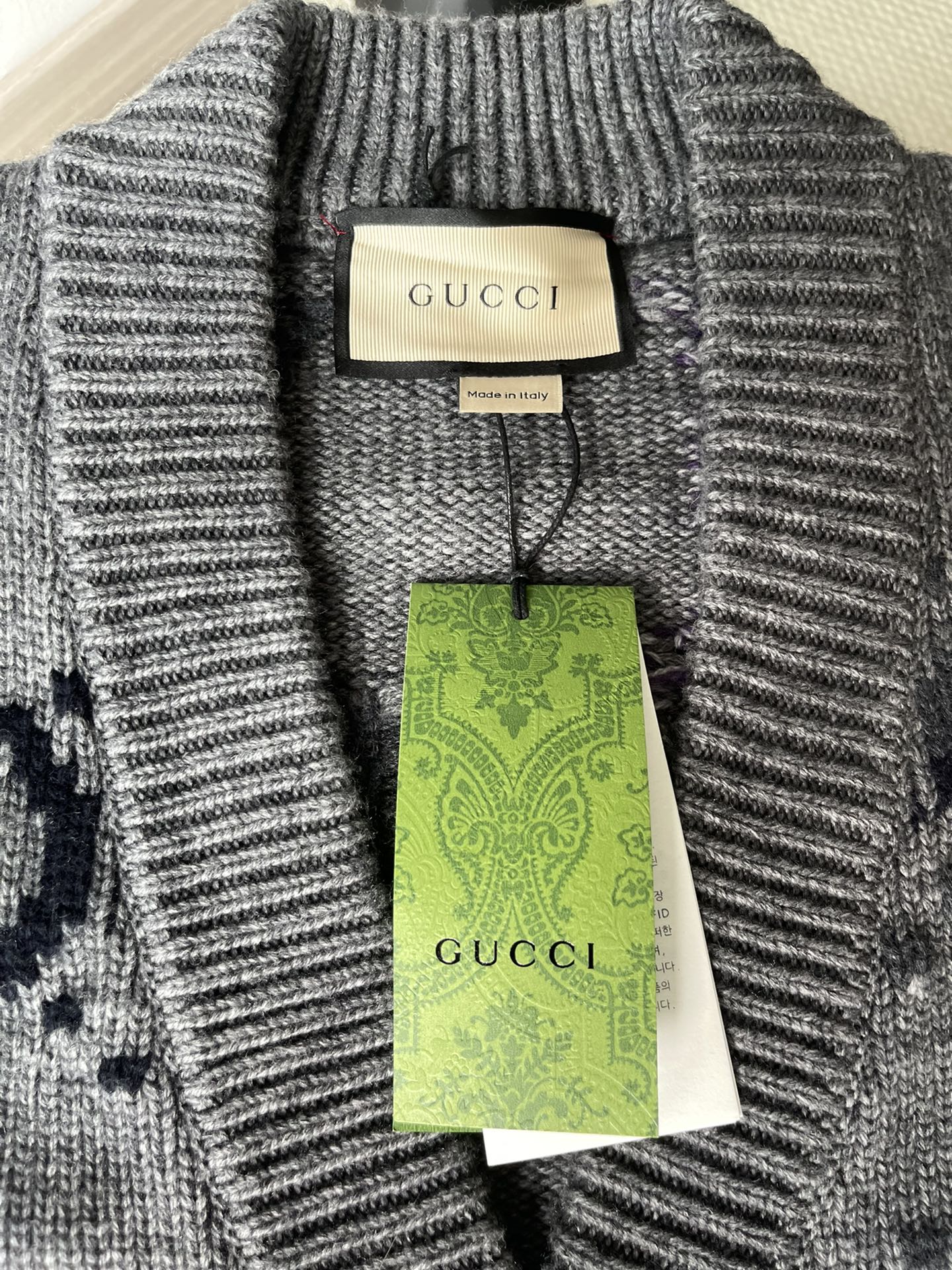 Gucci 25FW Double G Gradient All-Over Print Knit Cardigan 109548