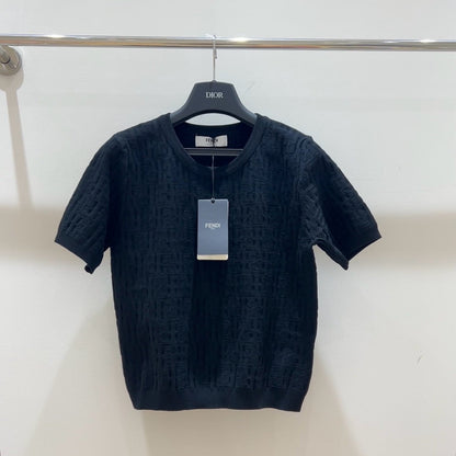 Fendi Letter Jacquard Viscose Short-Sleeves T-shirt