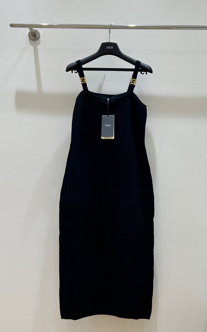 Fendi Letter Jacquard Viscose Sleeveless Dress