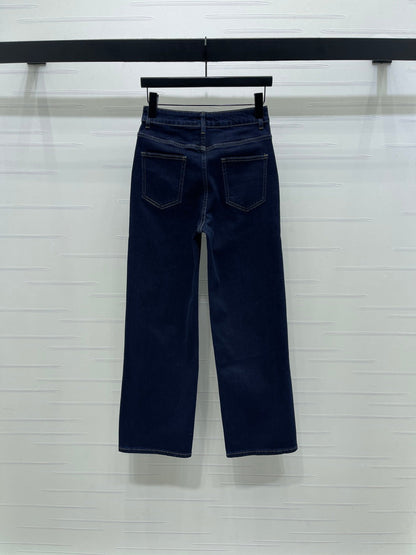 CC 25 Pocket-embroidered Double Cs high-waisted straight-leg jeans