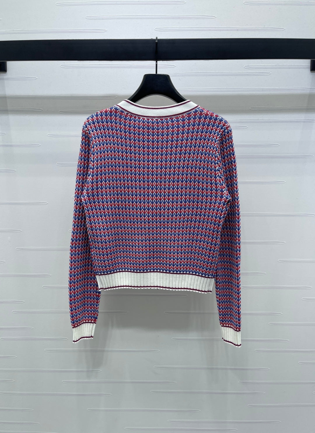 CC 25 Round Neck Knitted Wool Long-Sleeved Red Cardigan