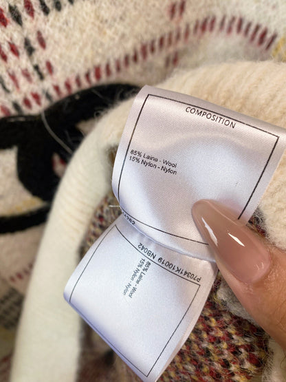 Chanel Beijing 25 Two-Tone Long-Sleeve Shirt White Colorful in Wool 99240