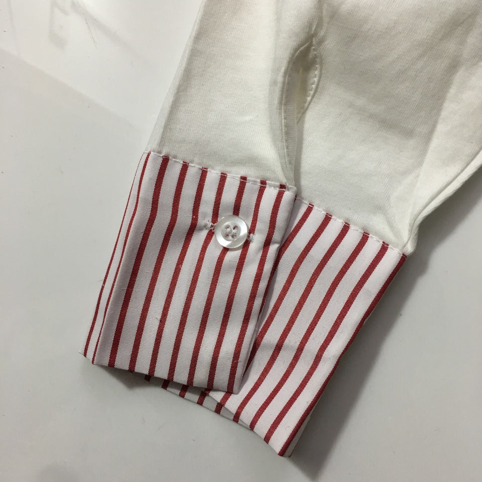 Chanel  Striped Color Block Pocket Crew Neck Long Sleeve T-Shirt