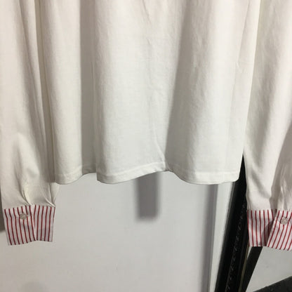 Chanel  Striped Color Block Pocket Crew Neck Long Sleeve T-Shirt