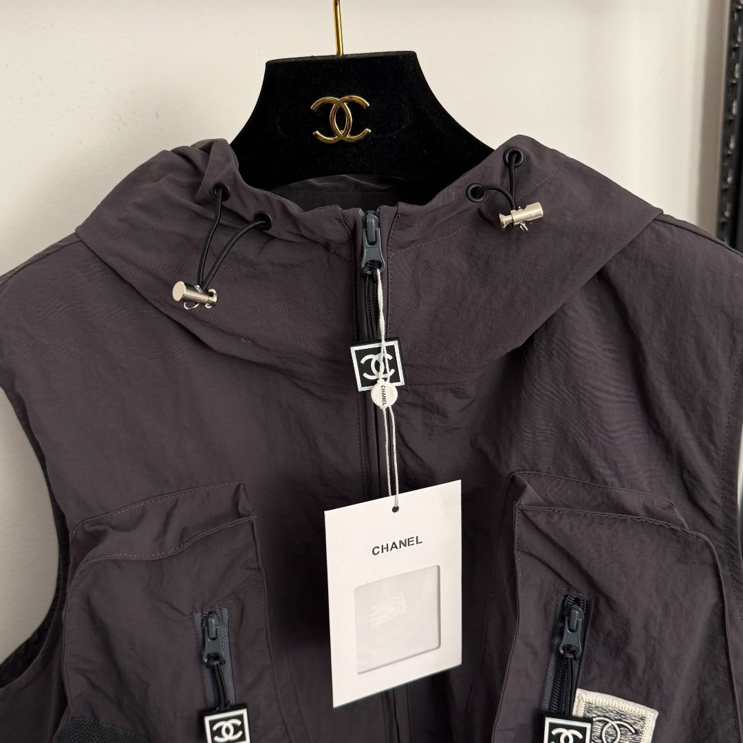 Chanel Sleeveless Hooded Workwear Vest