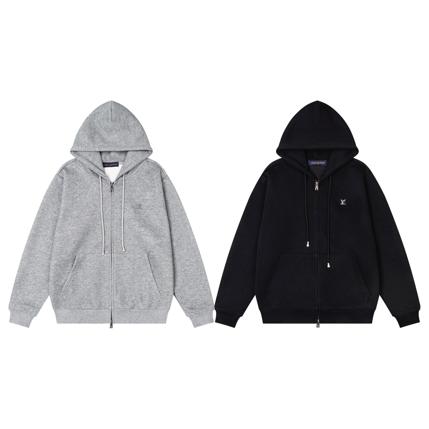 LV Alloy Logo Hooded Zip-Up Jacket 493326