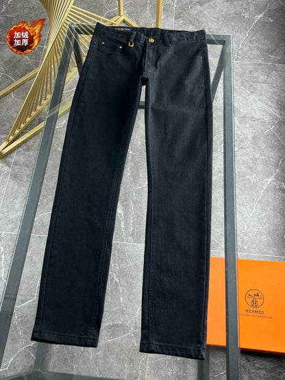 LV Fleece-lined and Thickened Jeans 492708