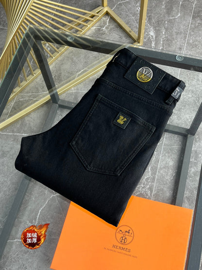LV Fleece-lined and Thickened Jeans 492691