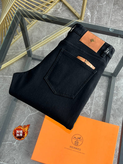 LV Fleece-lined and Thickened Jeans 492691