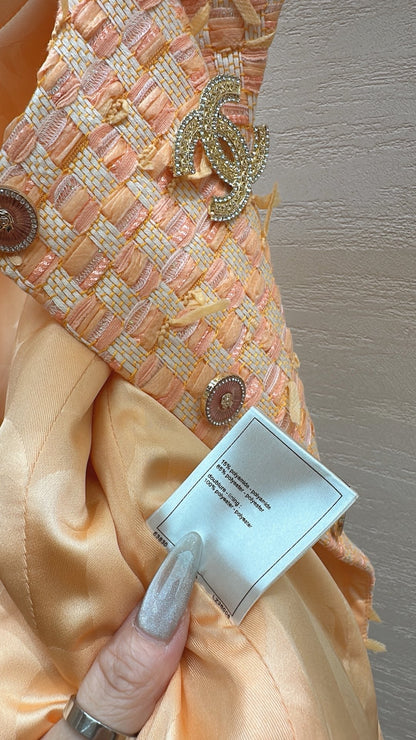 CHANEL SWEET GIRL VEST ORANGE TWEED