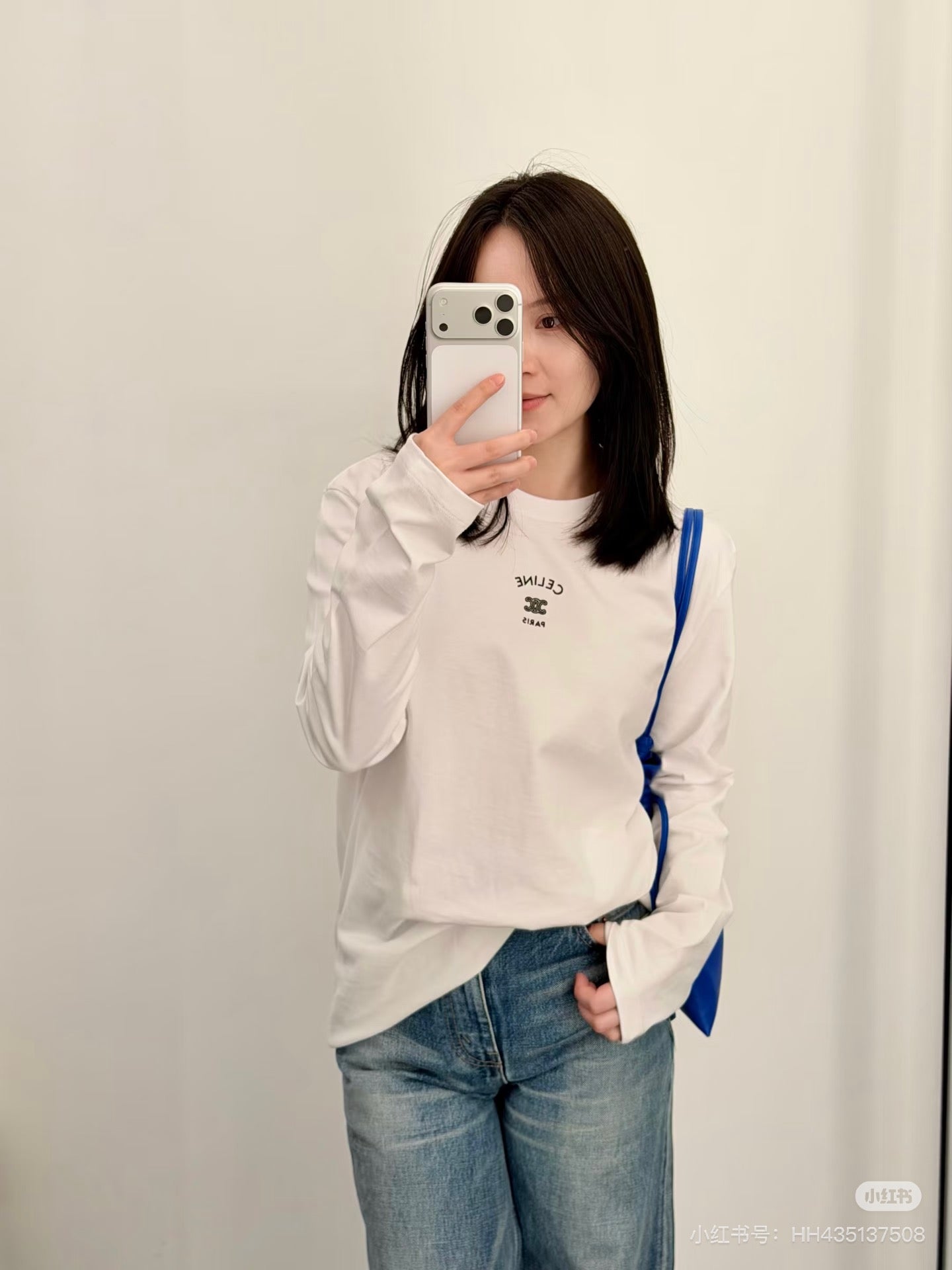 Celine 26ss  Long-Sleeve T-Shirt White in Cotton