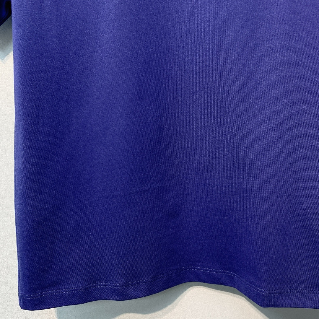 Celine 26SS  Blue Short-Sleeve T-Shirt in Cotton 101586