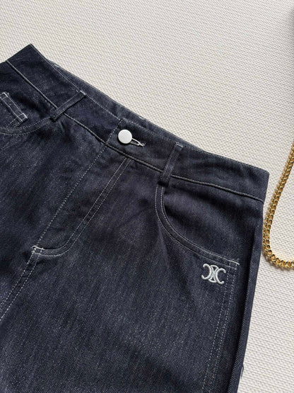Celine 26SS Straight-leg jeans Navy Blue in Denim 943329